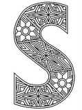 Download, print, color-in, colour-in lowercase s 2